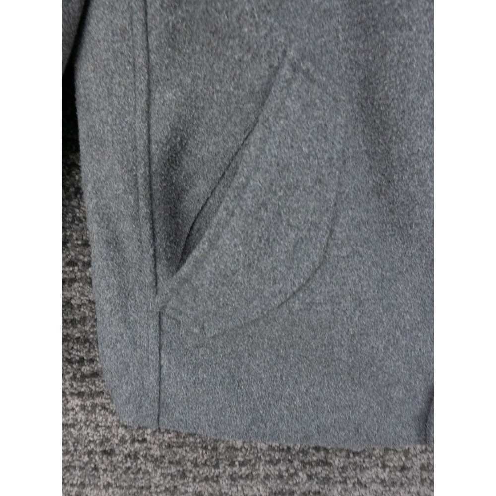 Levis Jacket Mens Large Gray Hooded Zipped Quilt Lined Wool Blend Field Military - Picture 8 of 16